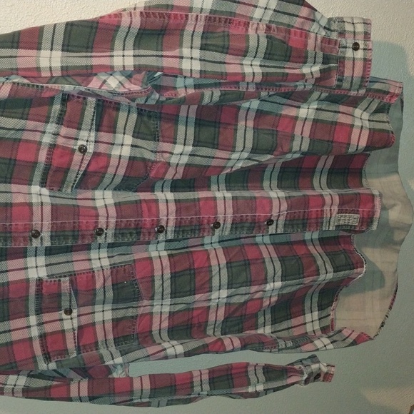 Abercrombie & Fitch Vintage 90's Plaid Button Down Shacket/Shirt L - Picture 3 of 5